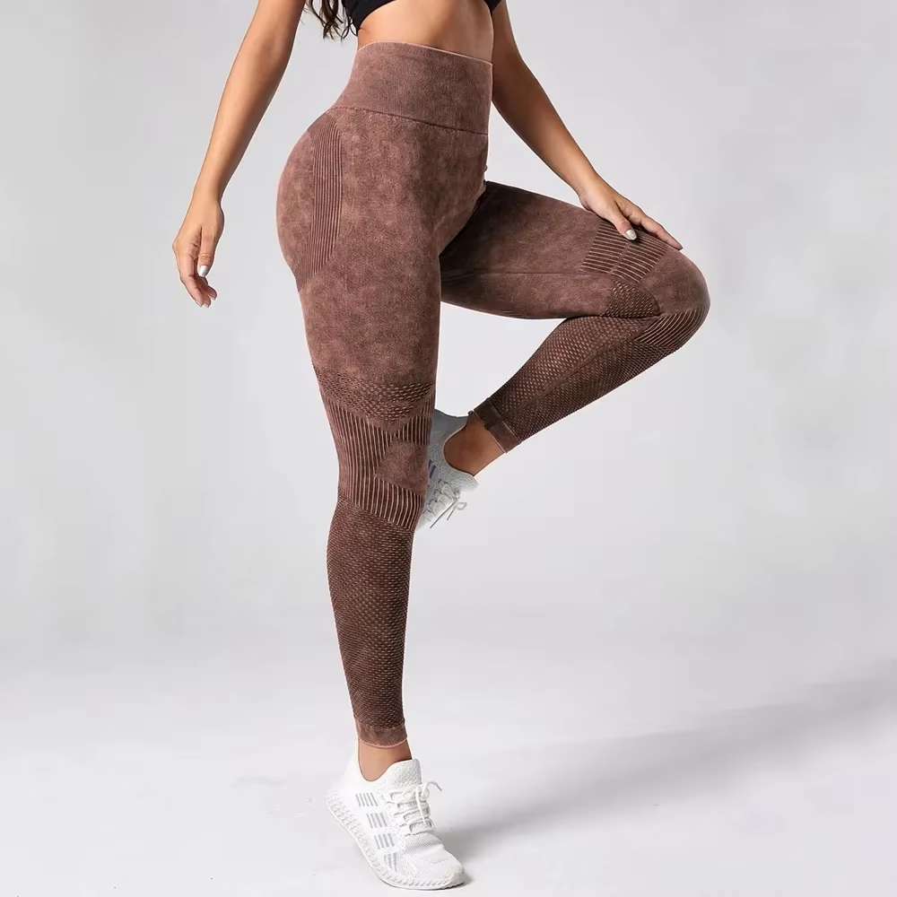 2-piece combo  Women 2 Piece Yoga Basic Tie Dye Tummy Control Sports Legging